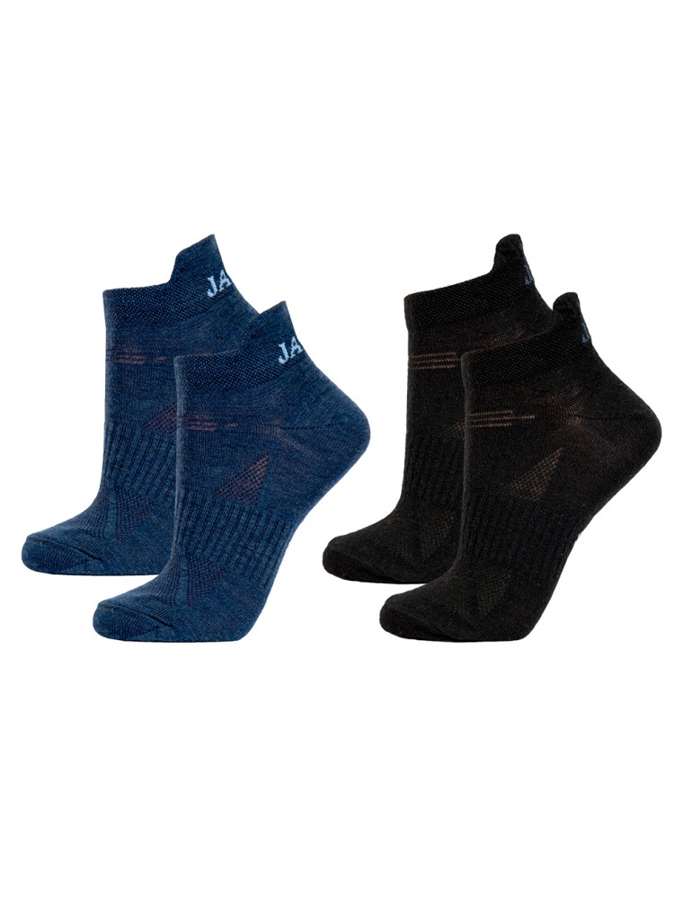 2 pack ankle socks merino wool, petrol and black